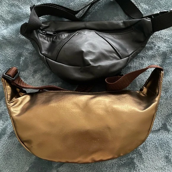 Embellished Black and Quilted Bronze Fanny/Waist Packs - Picture 2 of 6